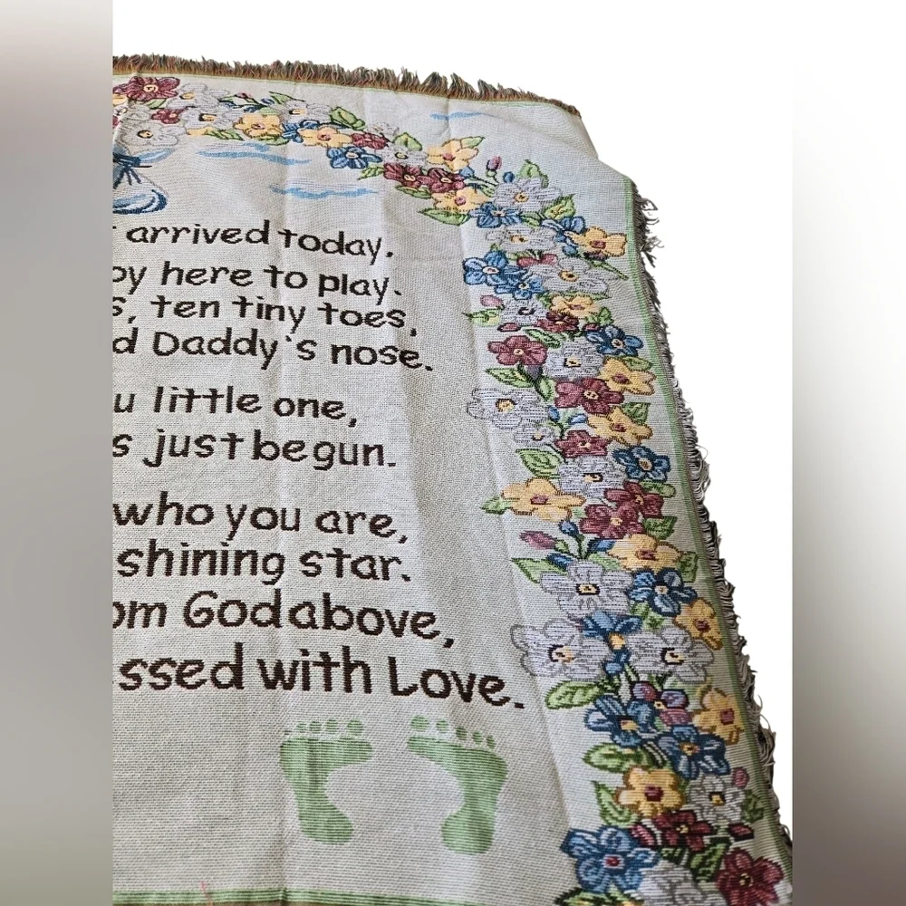 Floral Baby Blanket with Inspirational Message
